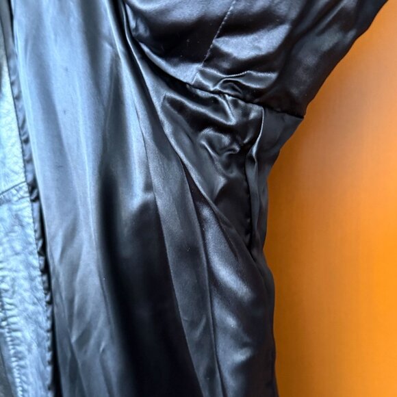 Lane Bryant Black Leather Jacket Belted Womens Size 22/24 Short MOTO Biker - Picture 14 of 16